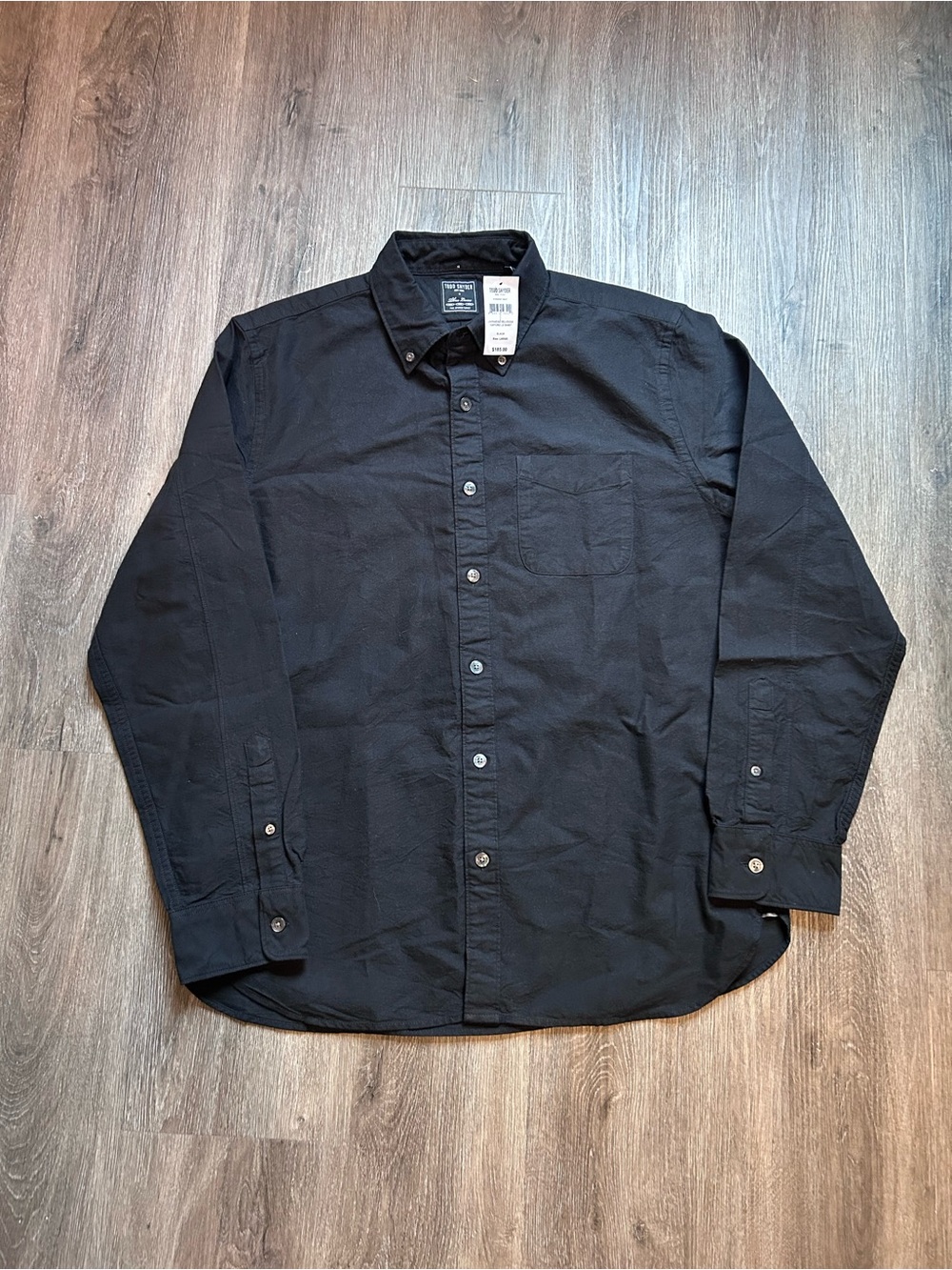 NEW Todd Snyder Japanese Selvedge Oxford Long Sleeve Shirt Black Men’s Sz Large